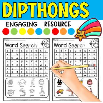dipthing oo and vowel digraph Wordsearch and writing sheets | TPT