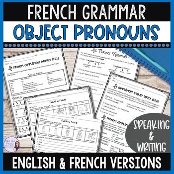 Preview of French object pronouns: direct & indirect objects worksheets, activities, games