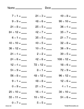 Division Drill By Rainbow Thinkers | Teachers Pay Teachers