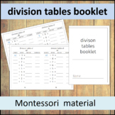 division tables booklet : montessori math