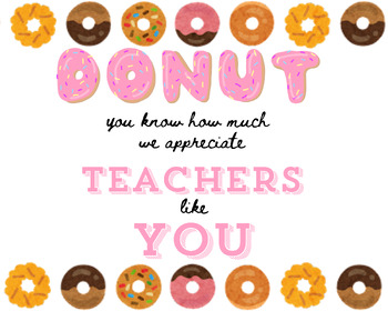 Preview of donut teacher appreciation