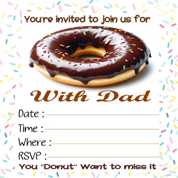 Preview of Donuts With Dad Invitation Card - Invitation For Father's Day Celebration