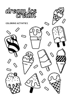 Preview of dream ice cream Coloring activities