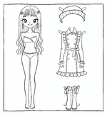 dress up doll coloring drawing cartoon doodle kawaii anime