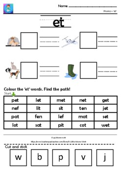 e word family set (en et ed) by A little Moore work | TpT