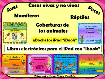 Preview of eBooks y QR Codes Textos paraRéptiles-Mamíferos-Aves-Peces-Coberturas-CosasVivas