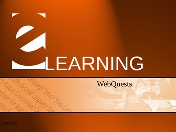 Preview of eLearning: How to Create Webquests; a PD Guide on Power Point
