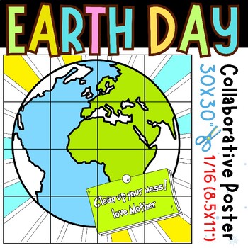 Preview of earth day Collaborative Poster coloring sheets - earth day Craft project