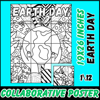 Preview of earth day Collaborative coloring poster | bulletin board ideas