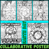 earth day Collaborative coloring poster bundle | bulletin 