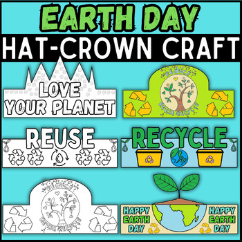 Preview of earth day Hat & Crown Crafts -Headband Craft bundle | spring & earth day craft