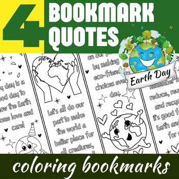 Preview of Earth day printable bookmarks to color | spring bookmarks | earth day reading