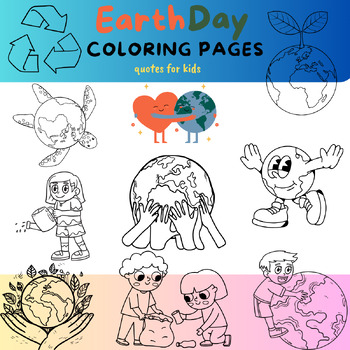 Preview of earth day coloring page quotes for kids