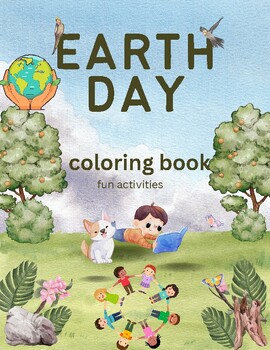 Preview of earth day kindergarten coloring page ,Interactive Book, Earth Day Craft, Writing