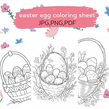 Preview of easter egg coloring sheet