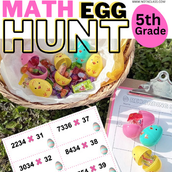 Preview of easter egg hunt 5th grade math activity multiplying four digit by two digits