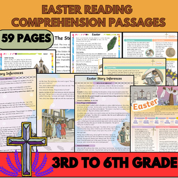 Preview of Easter reading comprehension passages,differentiated reading comprehension