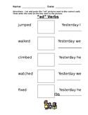 ed Verb Worksheet with pictures