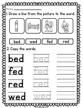 'ed' Word Family Word Work by The Teacher Gene | TpT