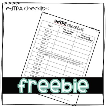 Preview of edTPA Checklist Freebie