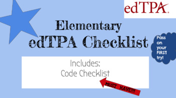 Preview of edTPA Checklist (MUST HAVE)