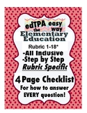 edTPA Elementary Education Complete Checklist for Task 1-4*