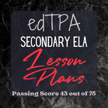 Preview of edTPA Secondary English Language Arts - Lesson Plans Only