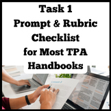 Task 1 Prompt & Rubric Checklist for Most TPA Handbooks
