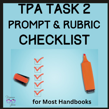 Preview of Task 2 Prompt & Rubric Checklist for Most TPA Handbooks