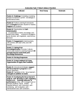 edTPA Task 2 Video Checklist Special Education by Accessible Literacy ...