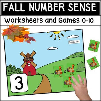 Preview of Fall Number Sense: COUNTING AND CARDINALITY 0-10 Worksheets and Games
