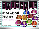 Hand Signal Posters {bright stripes}