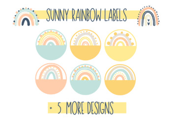 Preview of editable boho rainbow label, editable label, rainbow editable label, boho label,
