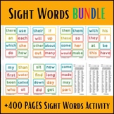 editable sight word worksheets, Bundle- Kindergarten to 3r