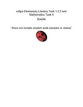 Preview of edtpa Elementary Literacy Task 1,2,3 and Mathematics Task 4 Bundle