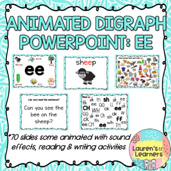 Preview of ee Vowel Teams activities | Vowel digraph PowerPoint