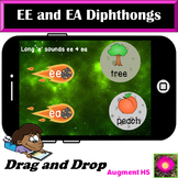 ee and ea Diphthongs Space Theme on Boom Cards™
