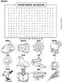 Long E Activity: ee ea Vowel Team: Phonics Worksheet: Digraphs Word Search