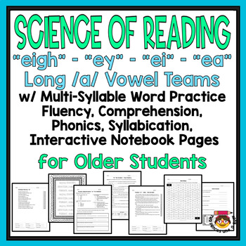 Preview of eigh, ey, ei, ea Long a Vowel Teams/Older Students Phonics Science of Reading