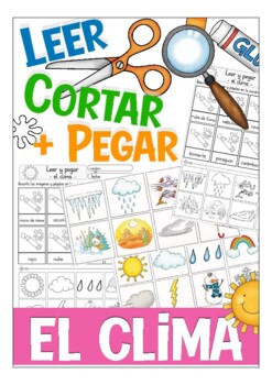 Preview of el CLIMA Cut & Glue (leer & pegar), Spanish weathervocabulary worksheets