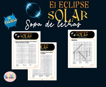 Preview of el eclipse solar sopa de letras | Solar eclipse activity word search in spanish