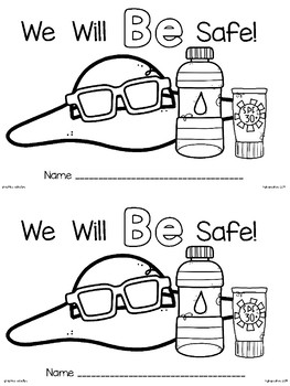 emergent reader we will be safe summer sun safety by kindergarten kupcakes