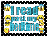 emoji I READ PAST MY BEDTIME poster sign for classroom med
