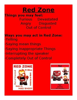 Preview of emotional regulation Bulletin (Red zone strategies)