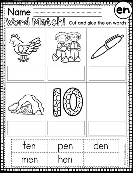 EN Word Family Worksheets - EN Family Worksheets - EN ...