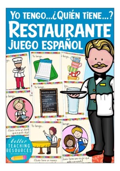 Preview of en el restaurante Yo tengo… Quién tiene? Spanish / juego Español / la comida