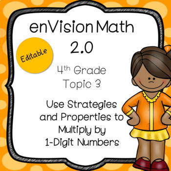 Preview of enVision 2.0 Common Core (2016) Topic 3 Multiplying 1-Digit Numbers Fourth grade