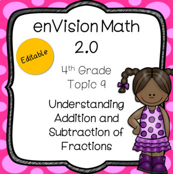 Preview of enVision 2.0 Common Core (2016) Topic 9 Addition & Subtraction Fractions Grade 4