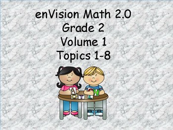 Preview of enVision 2.0 Grade 2 I can statements  (volume 1 Topics 1-8)