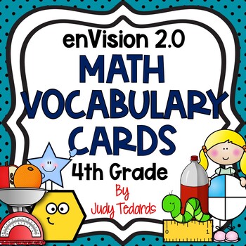 Preview of enVision 2.0 Math Vocabulary Cards for Fourth Grade
